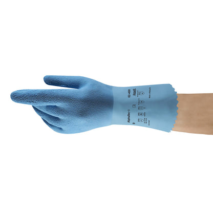 Luva Latex Azul Palma Aspera Hy-Care Pun 32cm  Ca 43067 Ansell