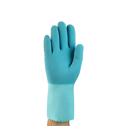 Luva Latex Azul Palma Aspera Hy-Care Pun 32cm  Ca 43067 Ansell