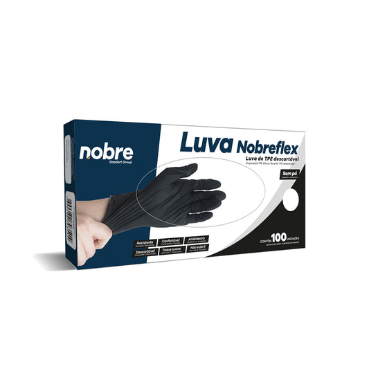 Luva Tpe Nobreflex  S/Po 100Un Preto Nobre