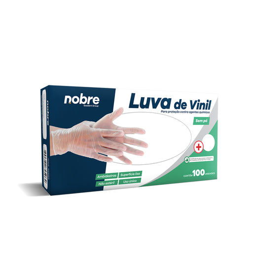 Luva Proced. Vinil  S/Po 100Und Ca 41265 Nobre