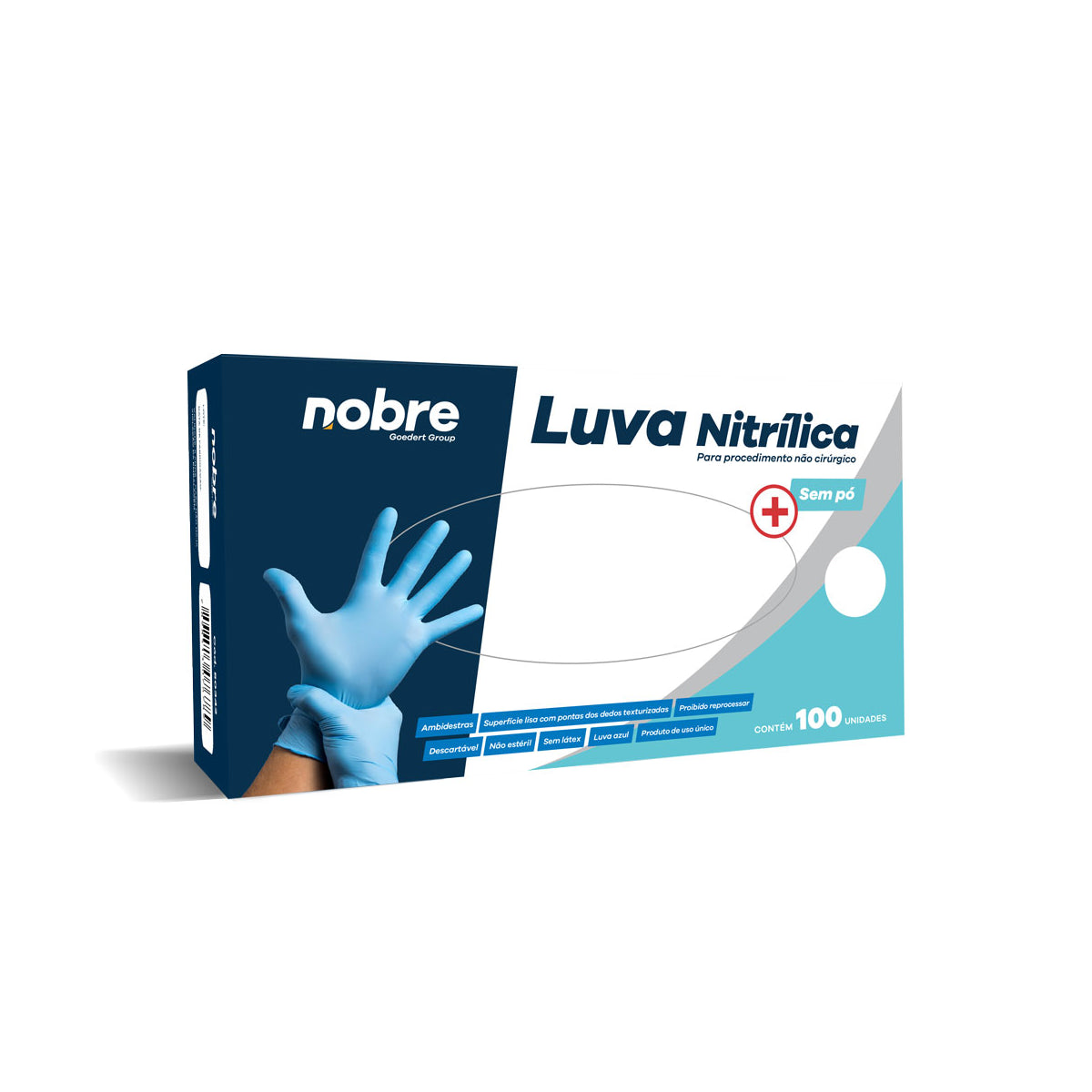 Luva Proced. Nitrilica Azul  S/Po 100Und Ca 39331 Nobre