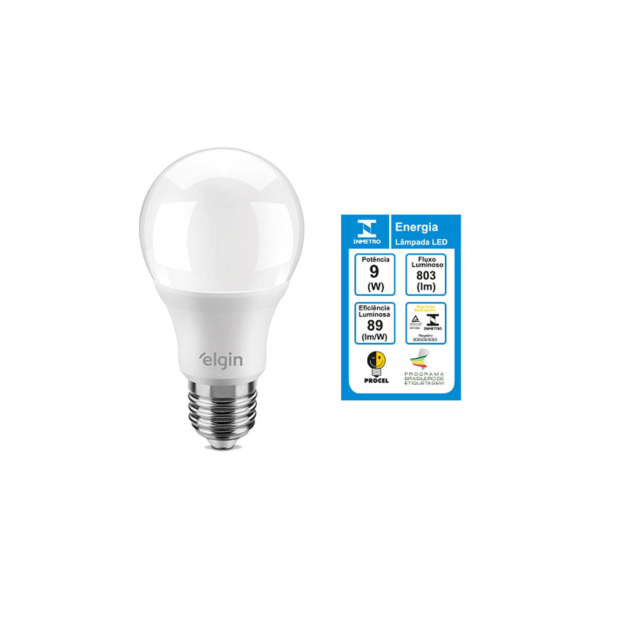 Lampada Led Bulbo Led A60 9W 12V AC DC  Elgin