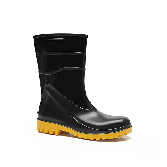 Bota Pvc Preta Cano Medio Sol Amar. Sf  Ca 37456 Bracol