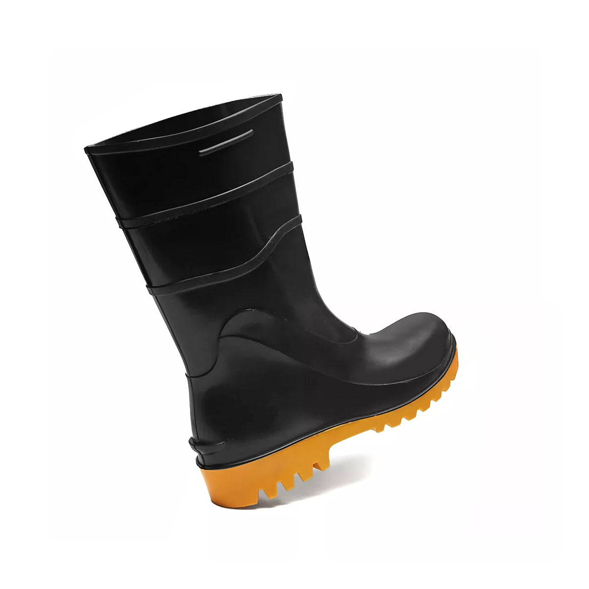 Bota Pvc Preta Cano Medio Sol Amar. Sf  Ca 37456 Bracol